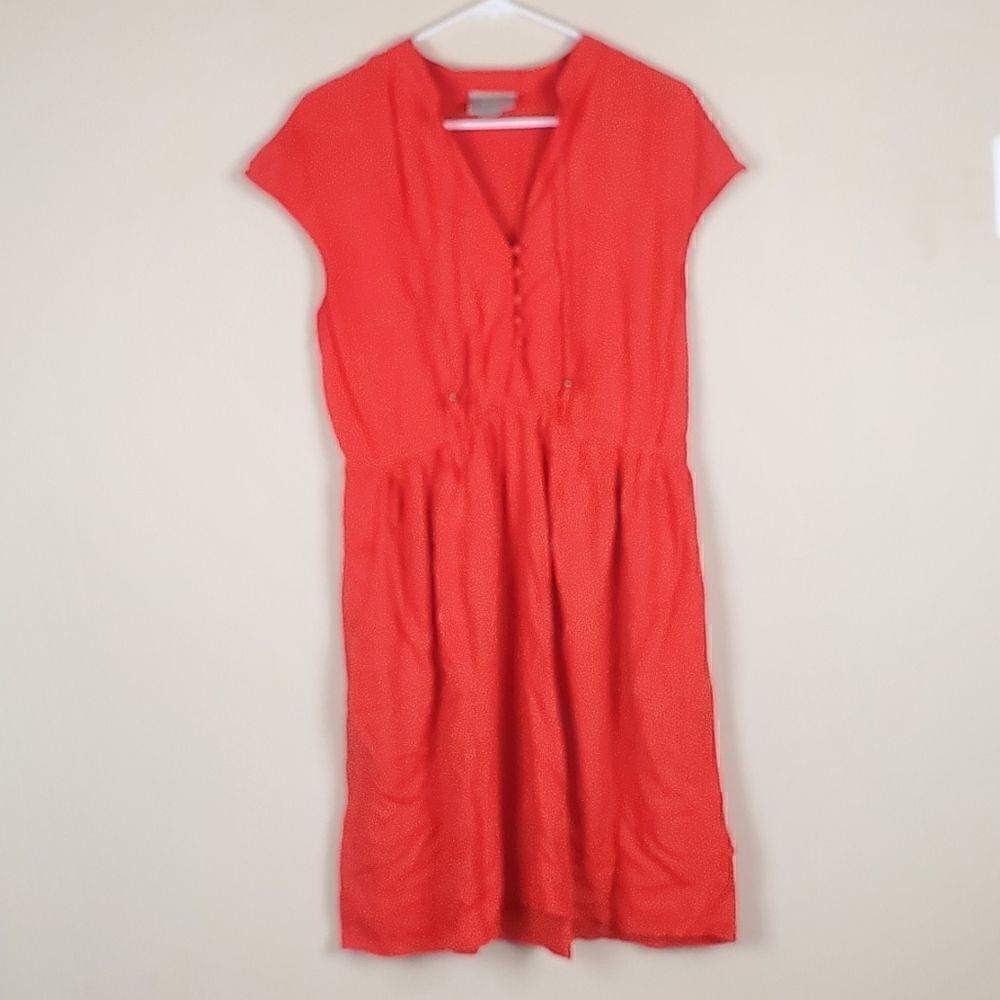 Maeve Anthropologie Red Orange Dress